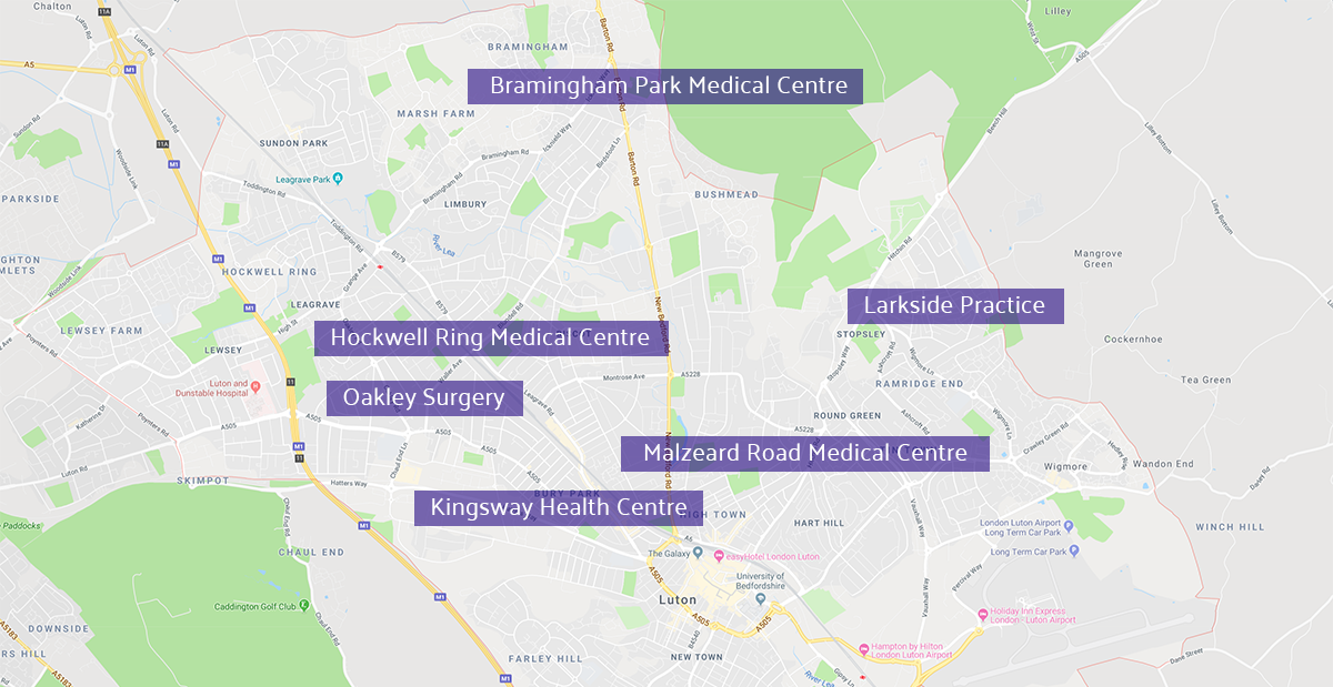 Luton Surgery Map